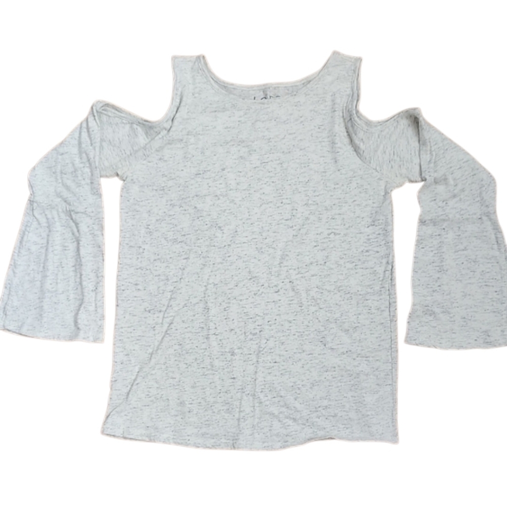 NWOT LOFT Heather Gray Cold Shoulder Long Sleeve Top S